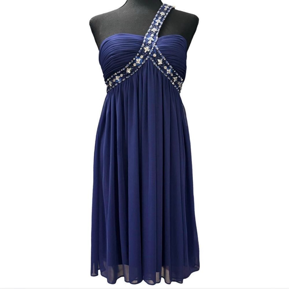 Xscape| Single Shoulder | Blue | Women’s | Dress | Size 4 | Embellished | NWT